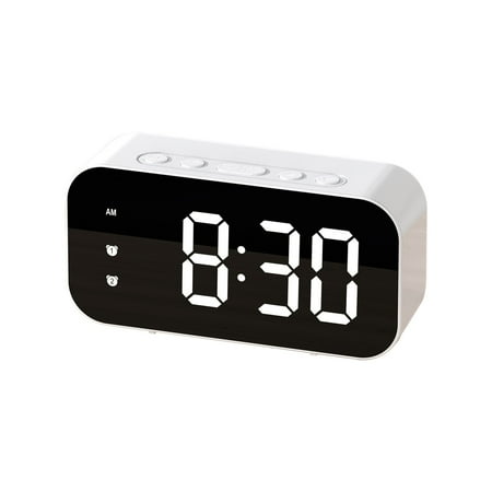 Rvasteizo LED Electronic Alarm Clock Mirror Clock Student Plug-in-use Small Alarm Clock Digital Clock Sound-controlled Temperature Clock