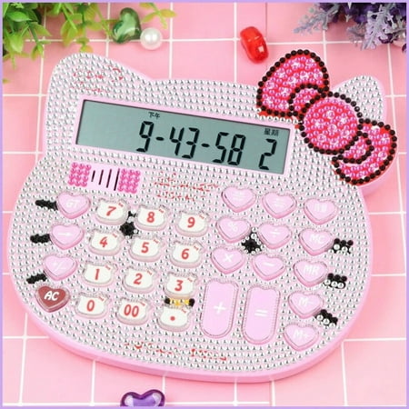 Sanrio Hello Kitty Calculator Calendar Table Time Alarm Clock Week Display Durable Plastic Keys Human Pronunciation Christmas