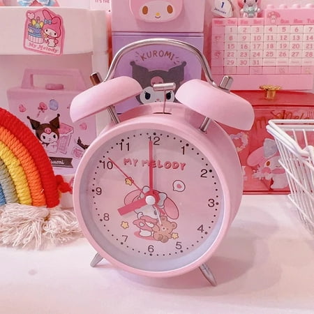 Sanrios Hello Kitty Pompompurin Kuromi Cinnamorll My Melody Little Twin Stars Alarm Clock Kawaii Cartoon Anime Desktop Bedroom