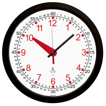 Schoolhouse Teaching Clock 14.5 In. Black Contemporary Body Quartz Movement Teaching Wall Clock