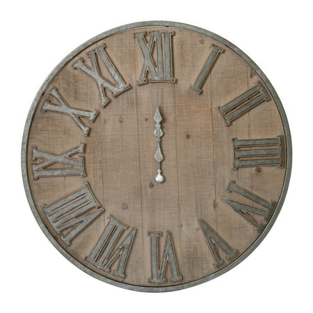 Seasonal Abode A&B Home Adelaide Oversized Wall Clock - Gray/Brown