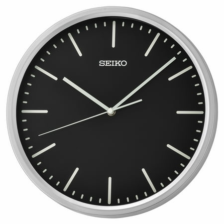 Seiko 12 Sano Wall Clock, Metallic Silver, Modern Analog Quartz QHA009SLH