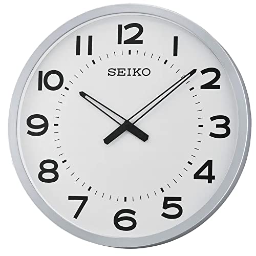 Seiko 20 Inch Ultra-Modern Silver-Tone Framed Wall Clock