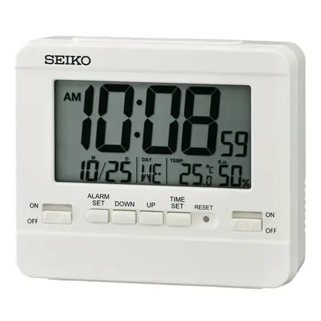 Seiko 4 in Everything Digital Alarm Clock, White, QHL086WLH