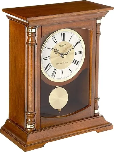 Seiko Baron Mantel Chime Clock,Brown