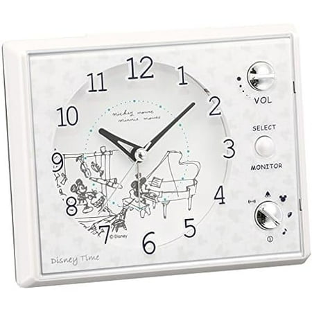 Seiko Clock Alarm Clock Mickey Mouse Minnie Mouse Analog Multi-Sound Alarm Disney Time Disney Time White Pearl FD478W SEIKO