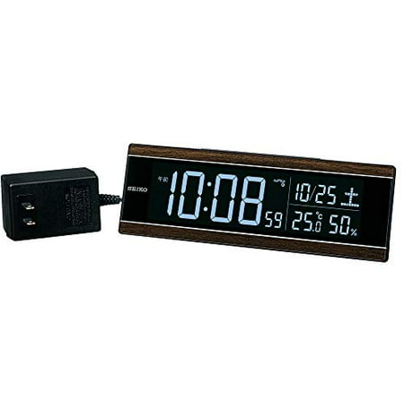 Seiko Clock Tabletop 03: Chakime Body size: 7.3 x 22.2 x 4.4 cm Radio digital AC color LCD series C3 DL306B