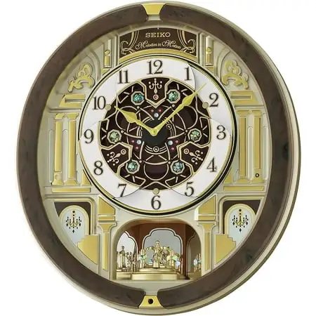 Seiko Melodies in Motion Wall Clock, Golden Chandelier