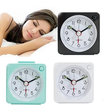 Silent Alarm Clock Bedside Non Ticking Battery Powered Bedside Clocks Travel Alarm Clock Basic Bedroom Clock Table Clocks Luminous Large Display Snooze Light Function for Bedroom Office(Black)