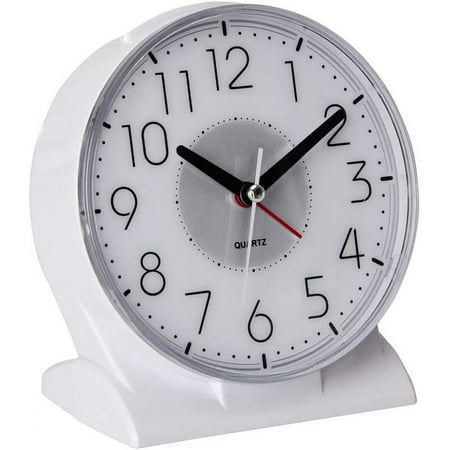 Silent No Ticking Analog Alarm Clock,Readable For Seniors Vision Impaired,Easy To S[2142]