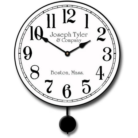 Simply White Pendulum Wall Clock,Ultra Quiet Quartz Mechanism | Hand Made In Beautiful Crisp Lasting Color | Comes In 8 Sizes | 15-Inch