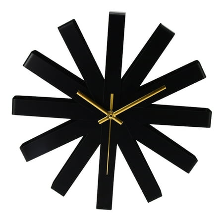 Slatcetga Living Room Clock Stainless Steel Silent Movement Creativity Wall Clock Modern DecorBlack