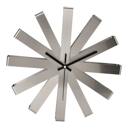 Slatcetga Wall Clock Stainless Steel Silent Modern Decorative Hanging Clock for Bedroom Living Room