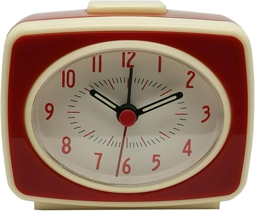 Small Silent Quartz Movement Analogue Alarm Clock Vintage Classic Style Battery Powered Luminous Hands