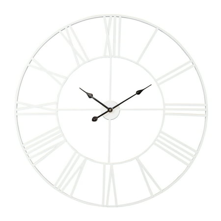 Solange Round Metal Wall Clock - 36 White