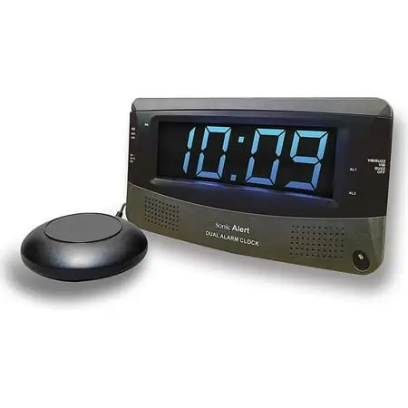 Sonic Alert - Sonic Bomb Dual Alarm Clock, Bed Shaker Vibrator with Large Digital Display - Black