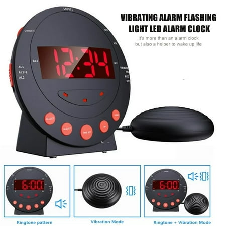 Sonic Bomb Dual Alarm Clock ,Loud Alarm Clock for Heavy Sleepers with Bed Shaker Vibrator and Digital Display