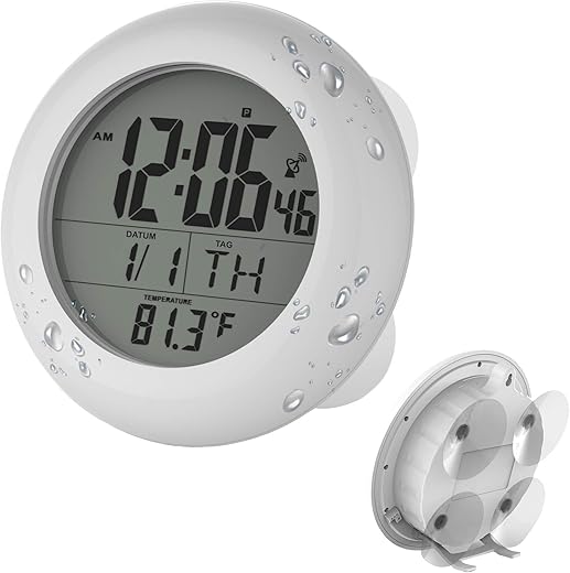 Sonnet SONNET-T-4691 Shower Suction Clock, White