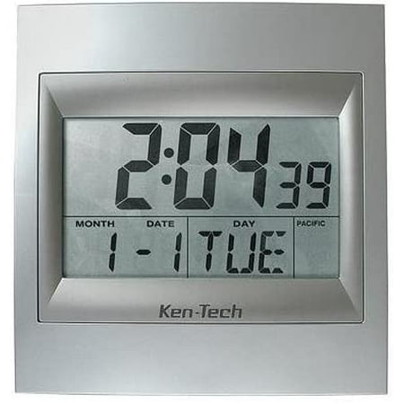 Sonnet T-4668 Ken-Tech 2 Number LCD Atomic Alarm Clock, Silver