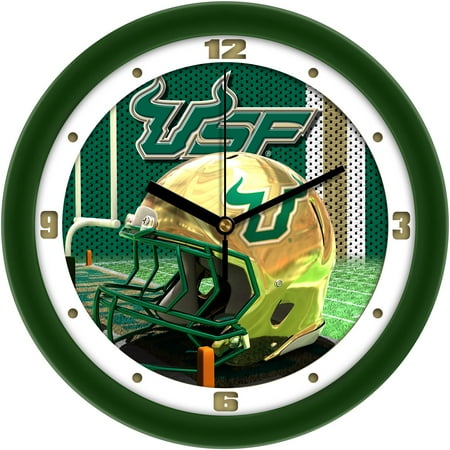 South Florida Bulls 11.5'' Suntime Premium Glass Face Football Helmet Wall Clock