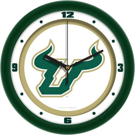 South Florida Bulls 11.5'' Suntime Premium Glass Face Traditional Logo Wall Clock