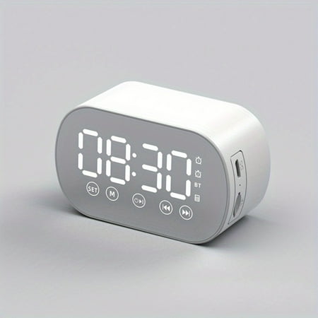 Speaker FM Radio TF Card Player Sound Box With Display Large Volume Desktop Alarm Clock Speaker