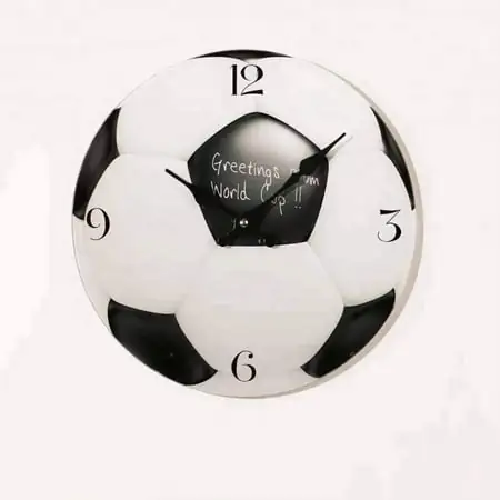 Sports Modern Wall Clock Silent Non-Ticking Quartz Sweep Decorative Battery Operated Wall Clocks for Home Living Room Bathroom School Plastic Frame (Soccer)