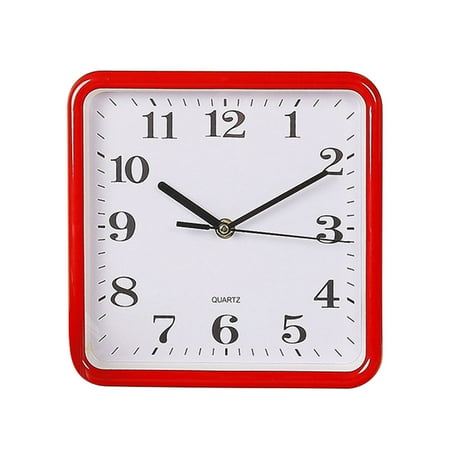 Square Wall Clock Simple Wall Decorative Clock Art Decor Wall Clock for Home Office Living Room Bedroom (Random Color, No Battery)