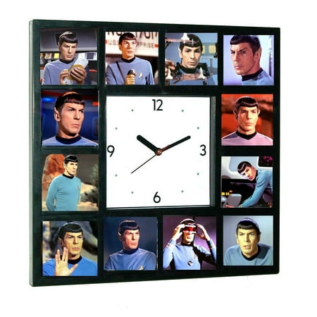 Star Trek faces of Leonard Nimoy Spock logical Clock with 12 pictures