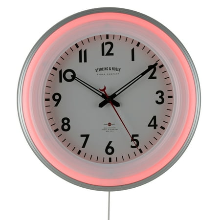 Sterling & Noble 11 Round Indoor Multi-Colored LED Wall Clock with Remote Control