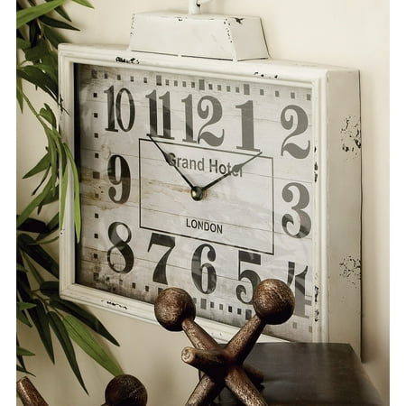 Studio 350 White Metal Pocket Watch Style Decorative Wall Clock