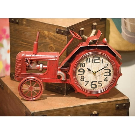 s Unisex Tractor Table Clock Red One Size