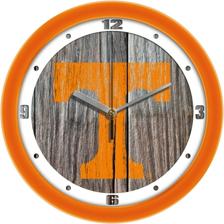 Tennessee Volunteers 11.5'' Suntime Premium Glass Face Weathered Wood Wall Clock