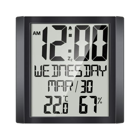 Thermo-hygrometer,Time/date/week Alarm Snooze / Wall Clock With / Indoor Weather Temperature 8.6'' Display 8.6'' Display Time/date/week Dsfen Alarm C Snooze / Battery Operated Iuppa Cwith