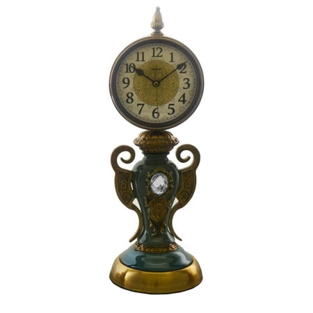 Three Star 19 in. Brass & Ceramic Clock