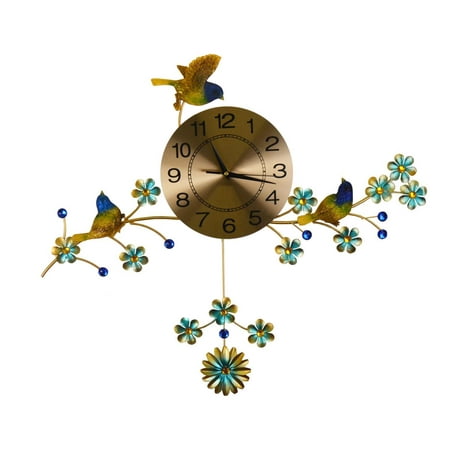 Three Star Import & Export 24 x 22 in. Wall Clock with 3 Birds & Pendulum