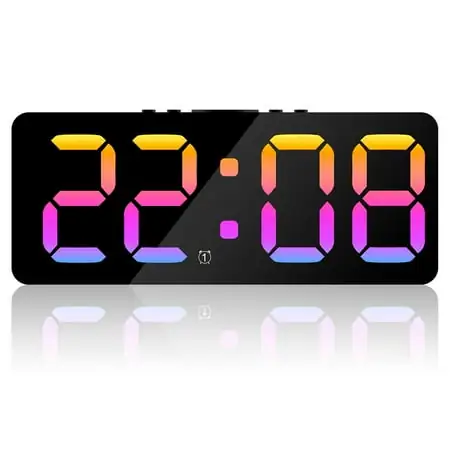 Threns Digital Alarm Clock Large LED Display Alarm Clock Snooze Bedside Alarm Clock 5 Level Brightness Dimmable Digital Clock,USB Charging