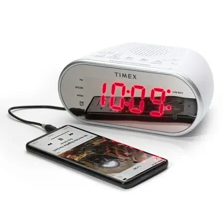 Timex 1.2 Red LED Digital Tuning Alarm Clock Radio