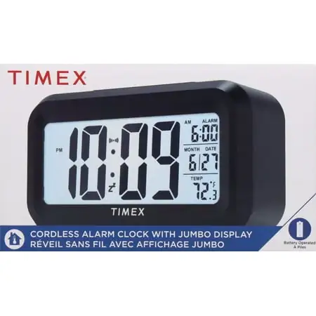 Timex Cordless Alarm Clock with Jumbo Display 1 ea