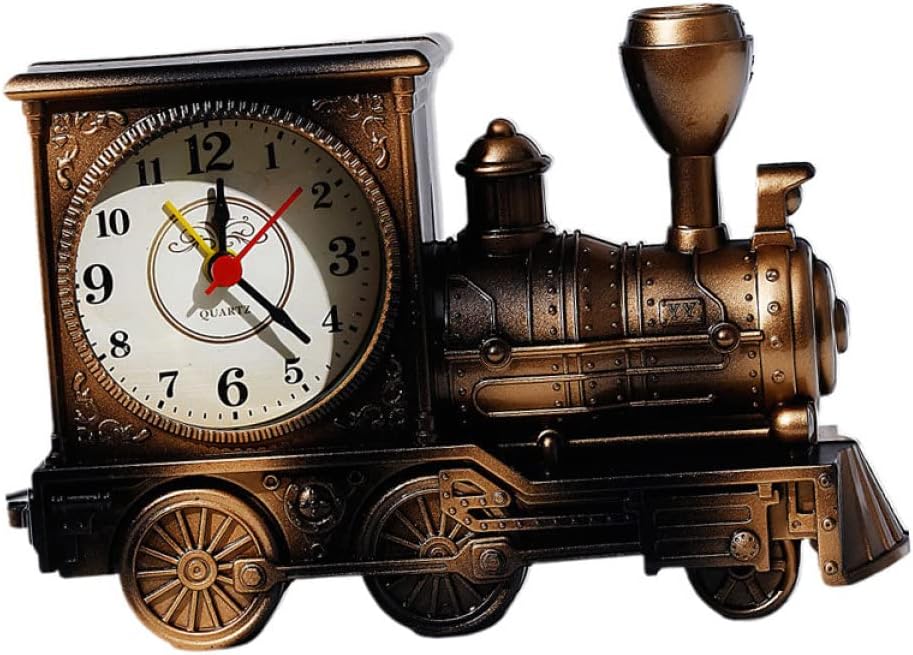 Toyvian Vintage Retro Train Train Alarm Clock Quartz Alarm Clock Decorative Alarm Clock Style Students Alarm