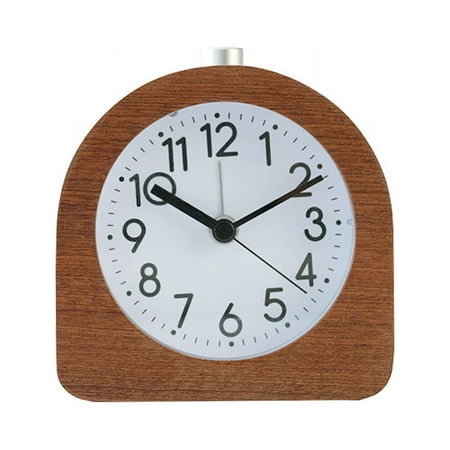 Travel alarm clock Retro wooden alarm clock - With snooze and alarm light, quiet