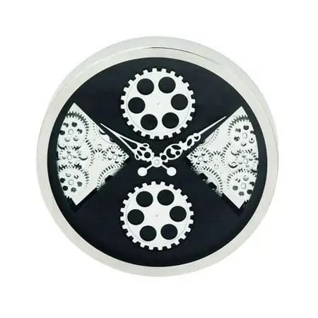 Trendy Stainless Steel Gear Wall Clock