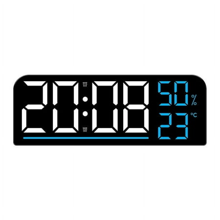 UAEBM Electronic Clock Multi-functional LED Alarm Clock Temperature Jump Seconds Display Countdown Bedside Clock Blue