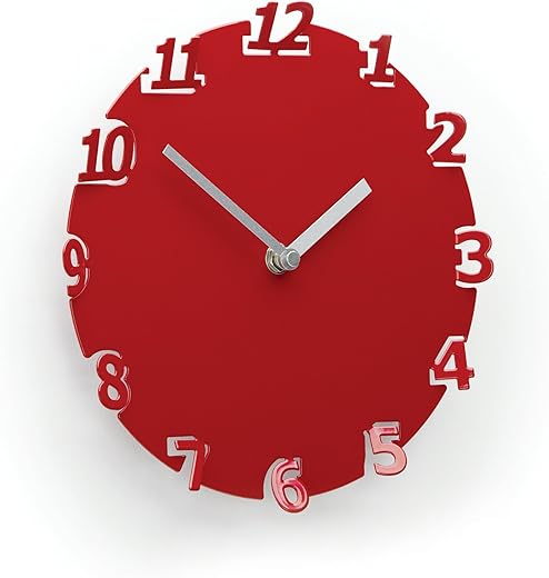 Umbra Numero Wall Clock, Red