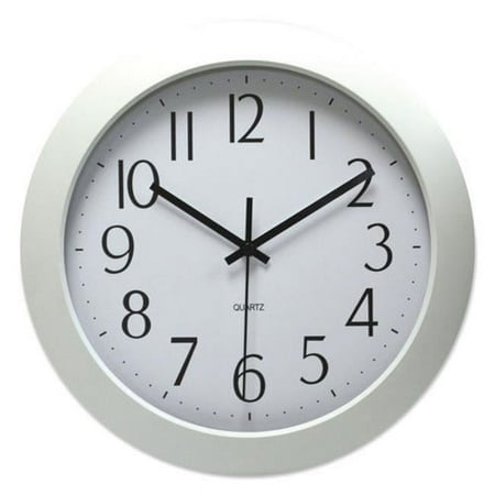 Universal UNV 12 in. Whisper Quiet Clock, White