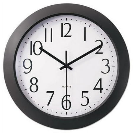 Universal Whisper Quiet Clock, 12 Overall Diameter, Black Case, 1 AA (sold separately) (10451)