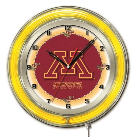 University of Minnesota 19 Double Neon Wall Clock