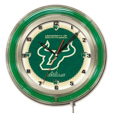 University of South Florida 19 Double Neon Wall Clock