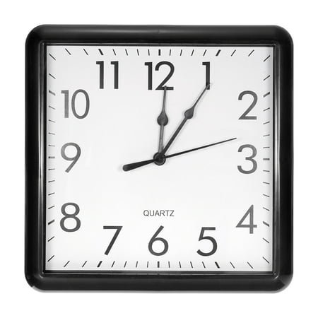 Uxcell 9x9 Inch Wall Clock, Quartz Battery Operated Silent Non-Ticking Square Wall Clocks, Black