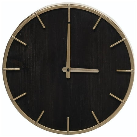 VIP Wood 12 in. Black Modern Wall Clock